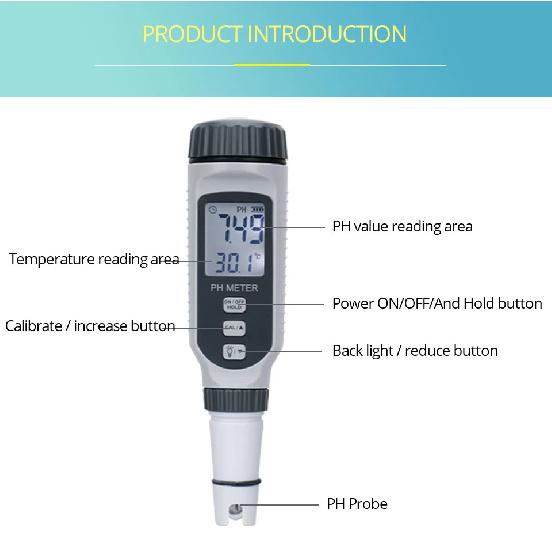 Professional pH Meter Pen Type Water Quality Tester Acidometer PH Acidity Meter for Aquarium Acidimeter Water Measuring PH818