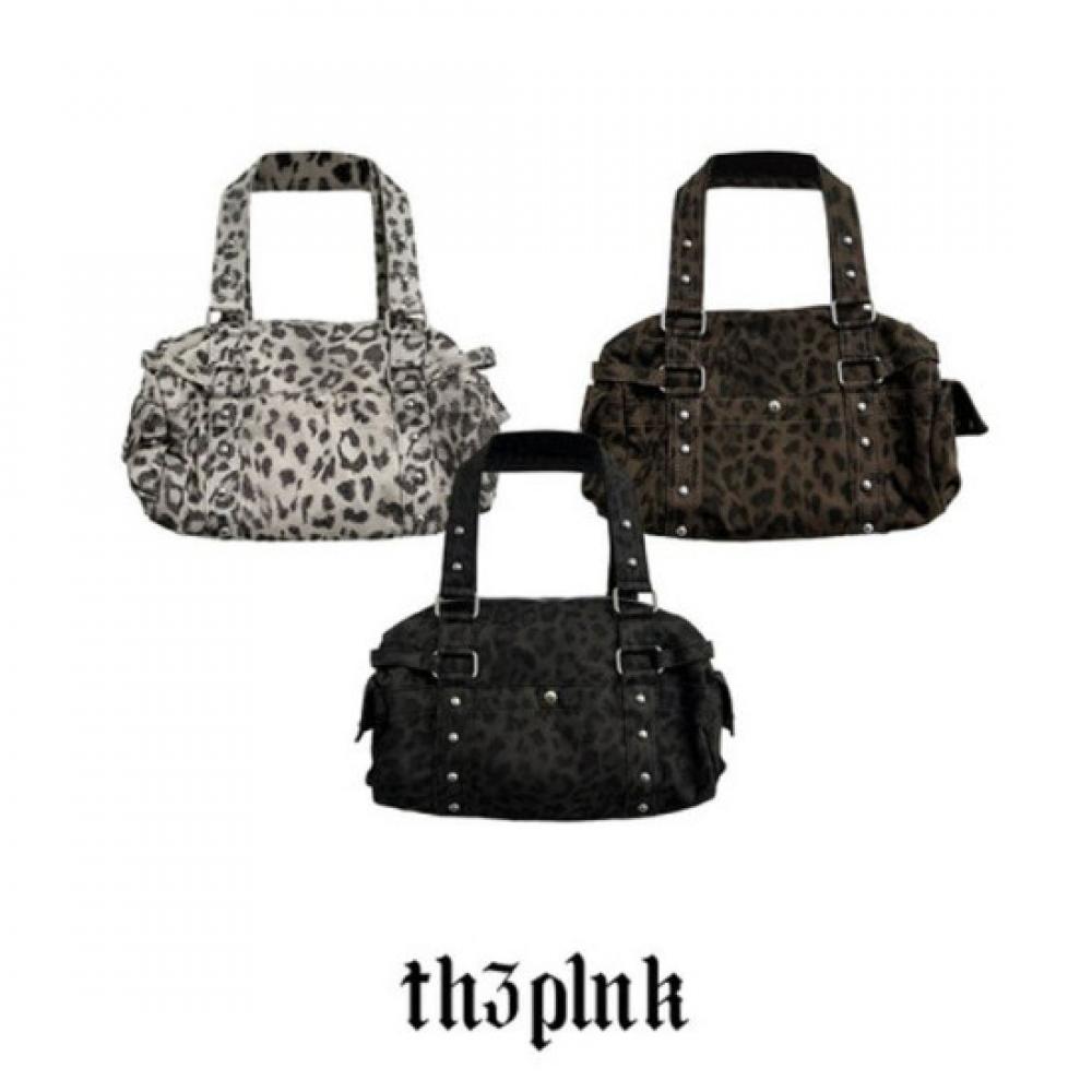 The Pink Pasi Leopard Rivet Strap Shoulder Bag
