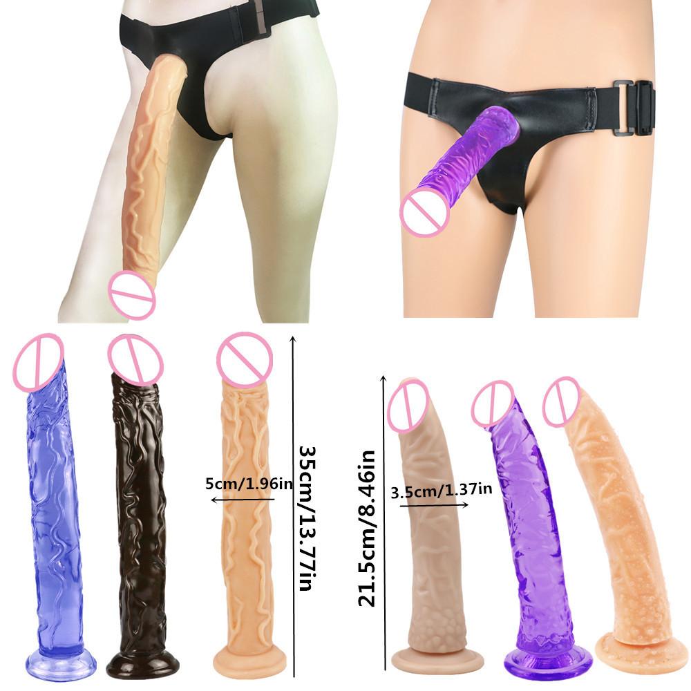 Wearing Leather Pants Without Egg Size Female Dildo Masturbator Adult Pull-up Wearing Penile Products