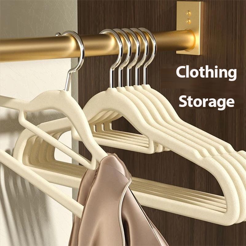 10Pcs Flocked Hanger Home Non-slip Velvet Hangers Elegant Coat Clothes Hanger Strong Durable Racks Hanger