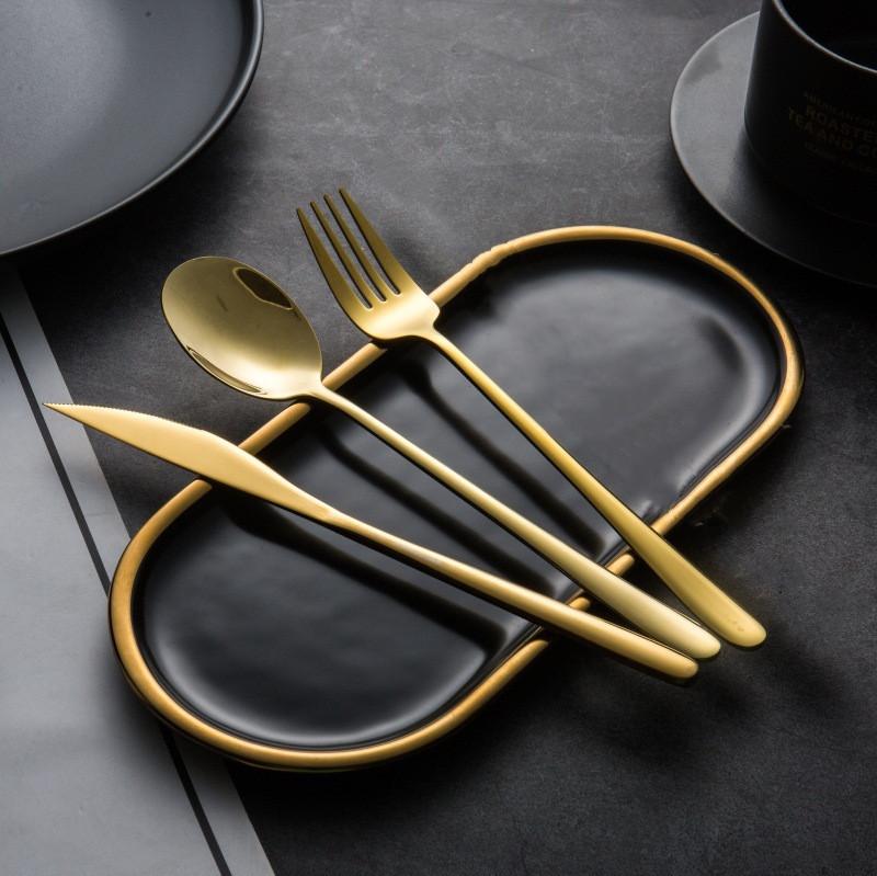 3 Pcs Set of Box Spoon Fork Knife Portable Tableware Dinner Set Black Box Western Portable Cutlery Set Dining Spoon Table Set