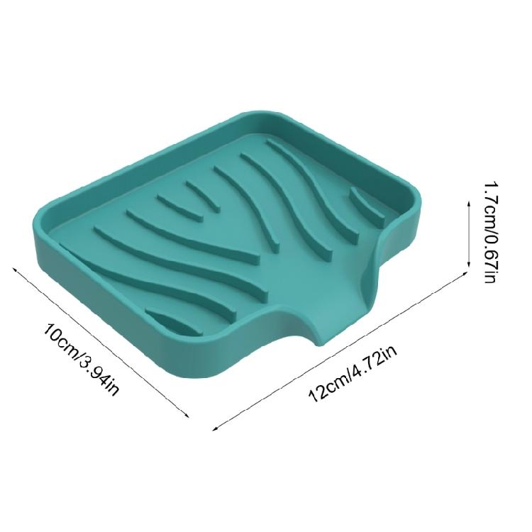Silicone Drain Soap Box Kitchen Bathroom Sink Tray Soap Pad Container for Hotel
