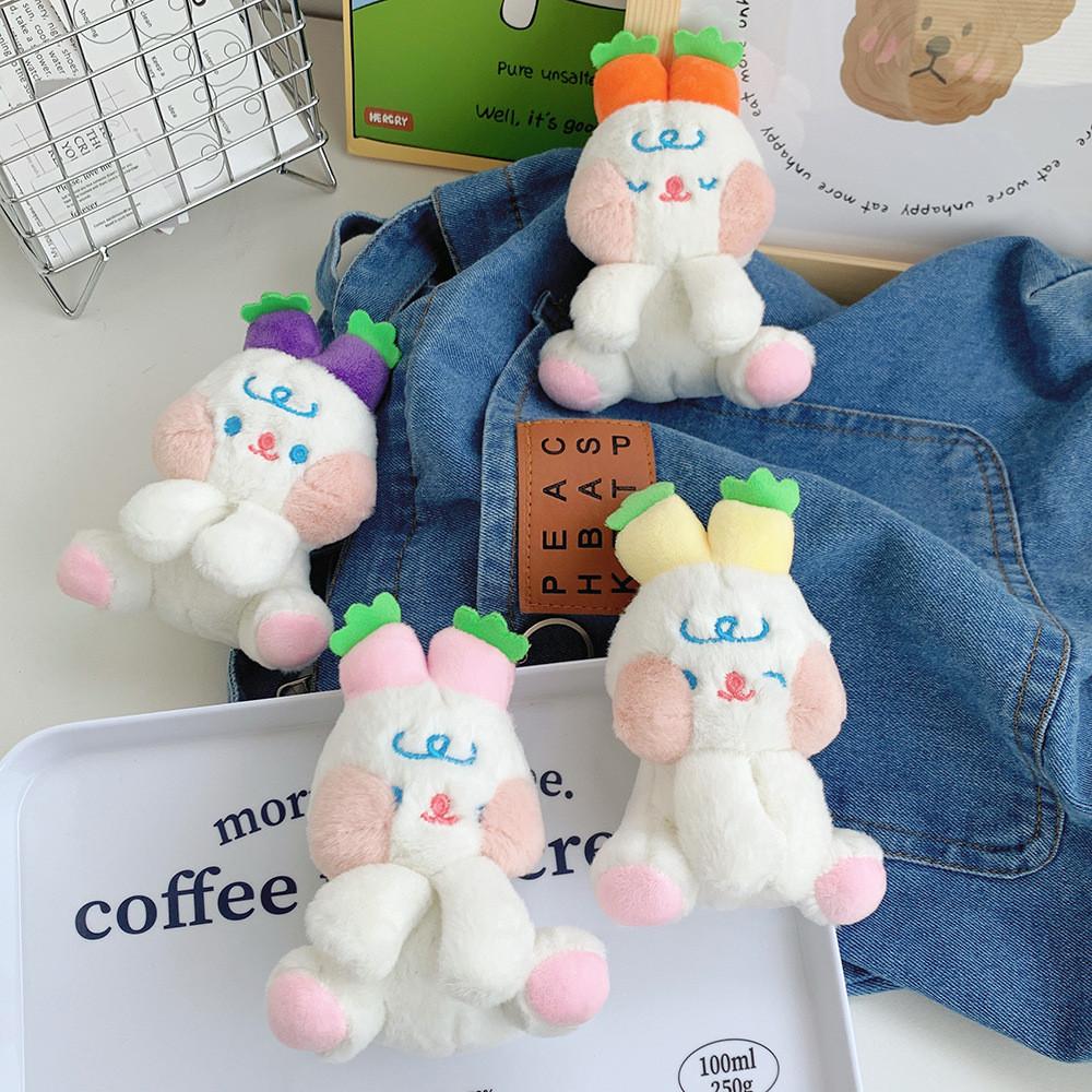 Adorable Carrot Bunny Plush Keychain With Pp Cotton Filling And Short Plush