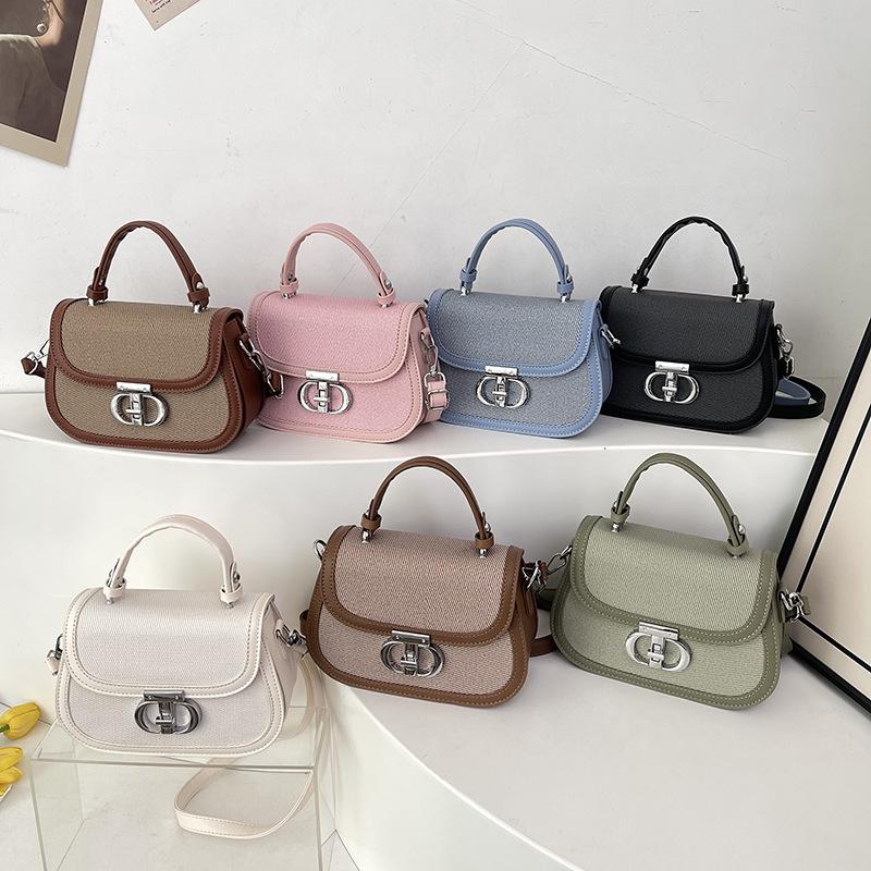 New Niche Design Popular Contrasting Color Saddle Bag Portable Shoulder Crossbody Trendy Women's Bag