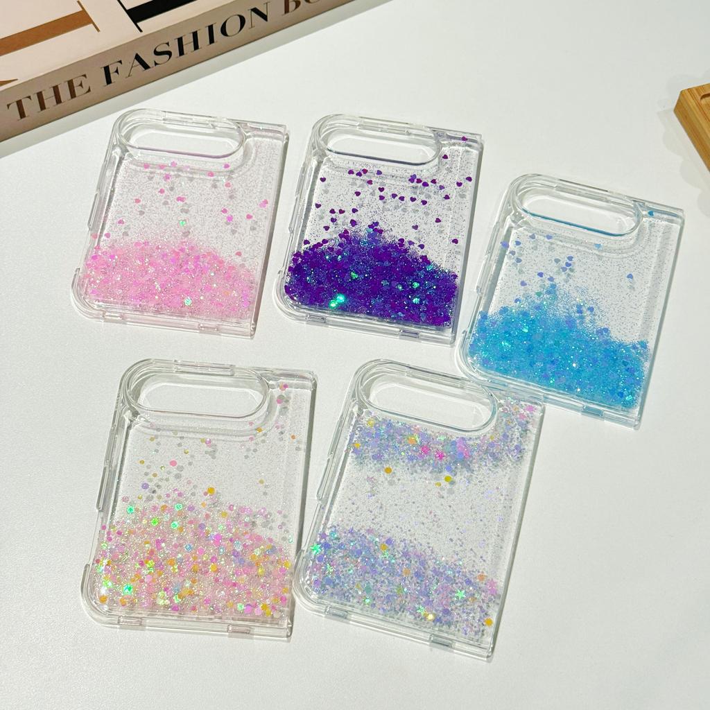 For IPhone Ultra Luxury Love Heart Liquid Glitter TPU Phone Case for IPhone Ultra 18Fold Quicksand Clear Bumper Shockproof Cover