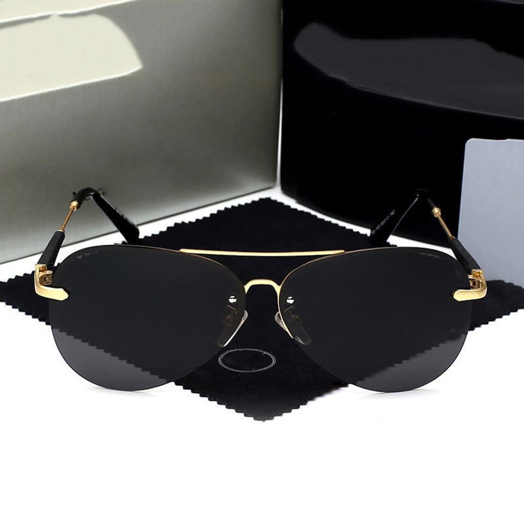 Polarized Sunglasses Men's Rimless Toad Glasses Sunglasses Driving Special Driving Glasses Metal Sunlight Glasses Women's Sunglasses