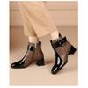 Bottes Cheville Nouvelles Hiver 2026 Mode Coréenne Femme Bout Rond Talon Haut Bas Tige Courte Bottines