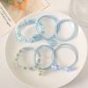 6Pcs Hair Ropes Braided Design Faux Pearls Bow Decor Hair Ties Soft Fabric High Elasticity No Damage Hair Bands Ponytail Holder Hair Accessories