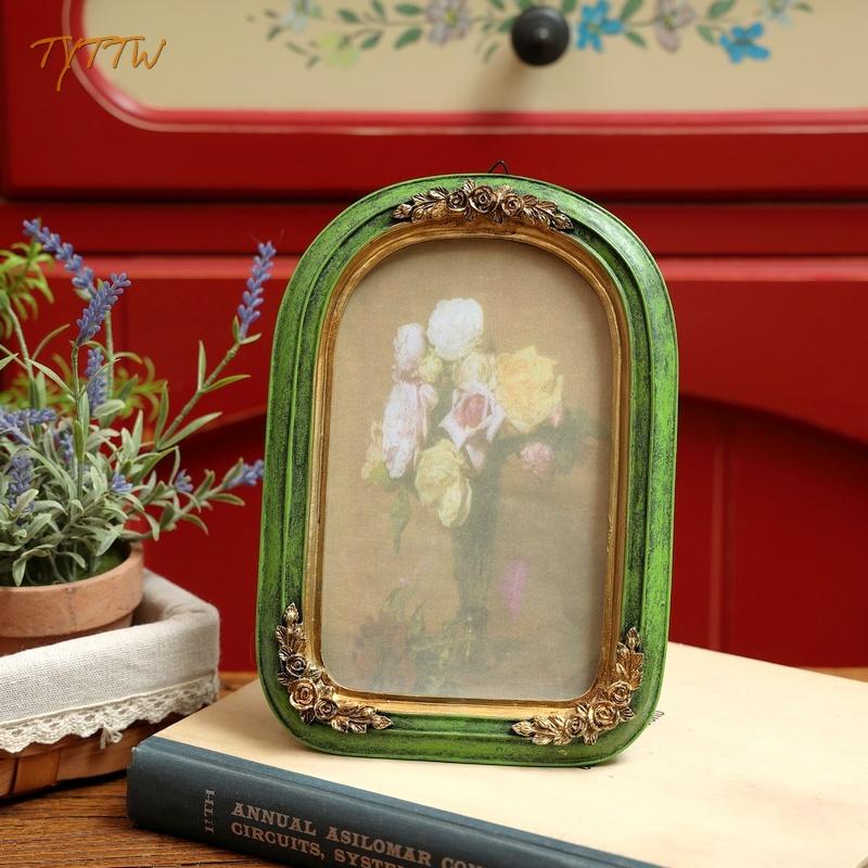 European Retro Do Old Green Style Photo Frame Photo Studio Desktop Bedroom Bedside Table Photo Office Decoration Living Room