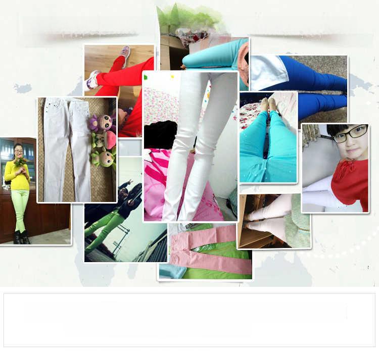 Candy Color Women's Skinny Jeans - Elastic Slim Fit Pencil Pants for Spring and Autumn