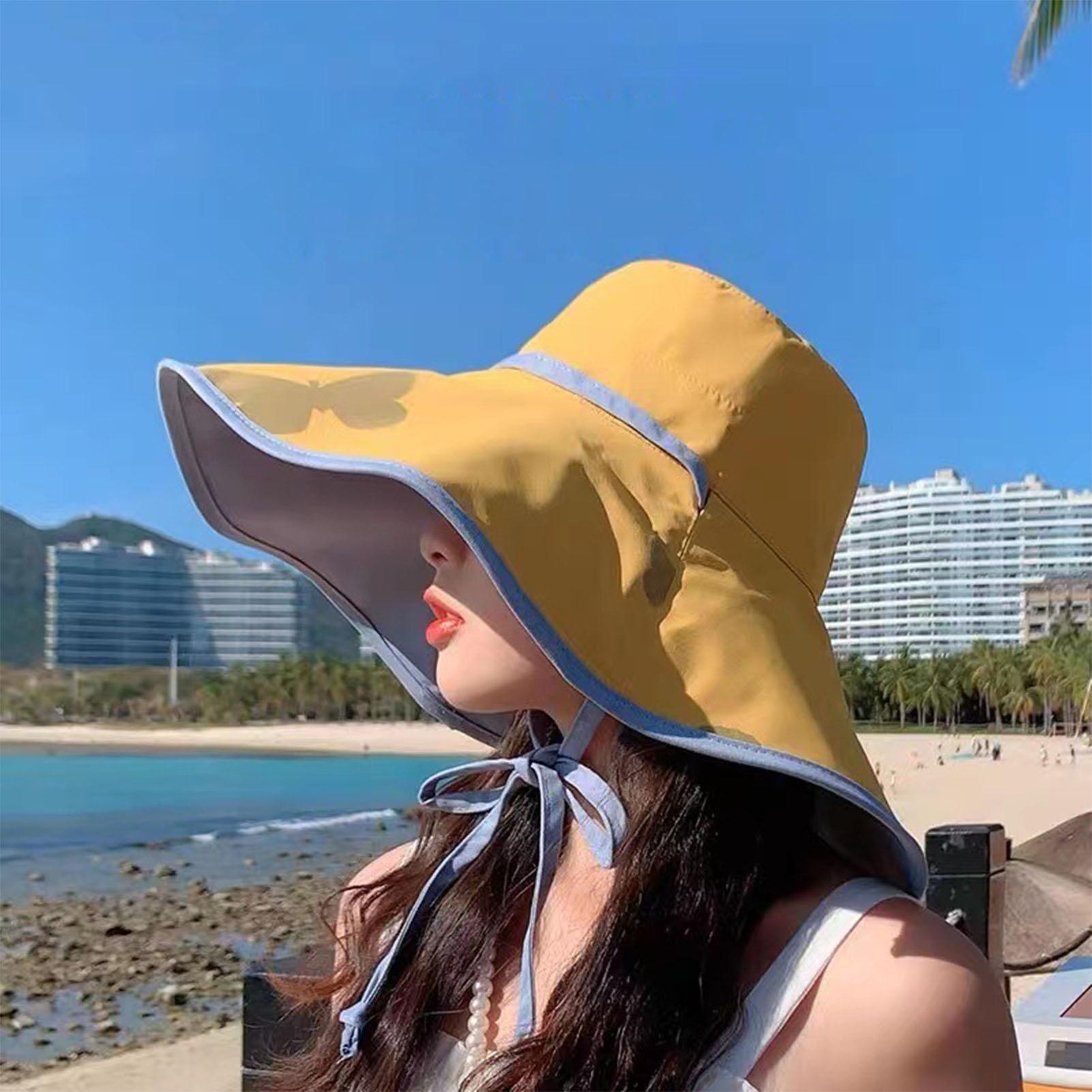

Женская шляпа от солнца с широкими полями, двусторонняя, солнцезащитная, дышащая, женская шляпа-ведро для езды на велосипеде