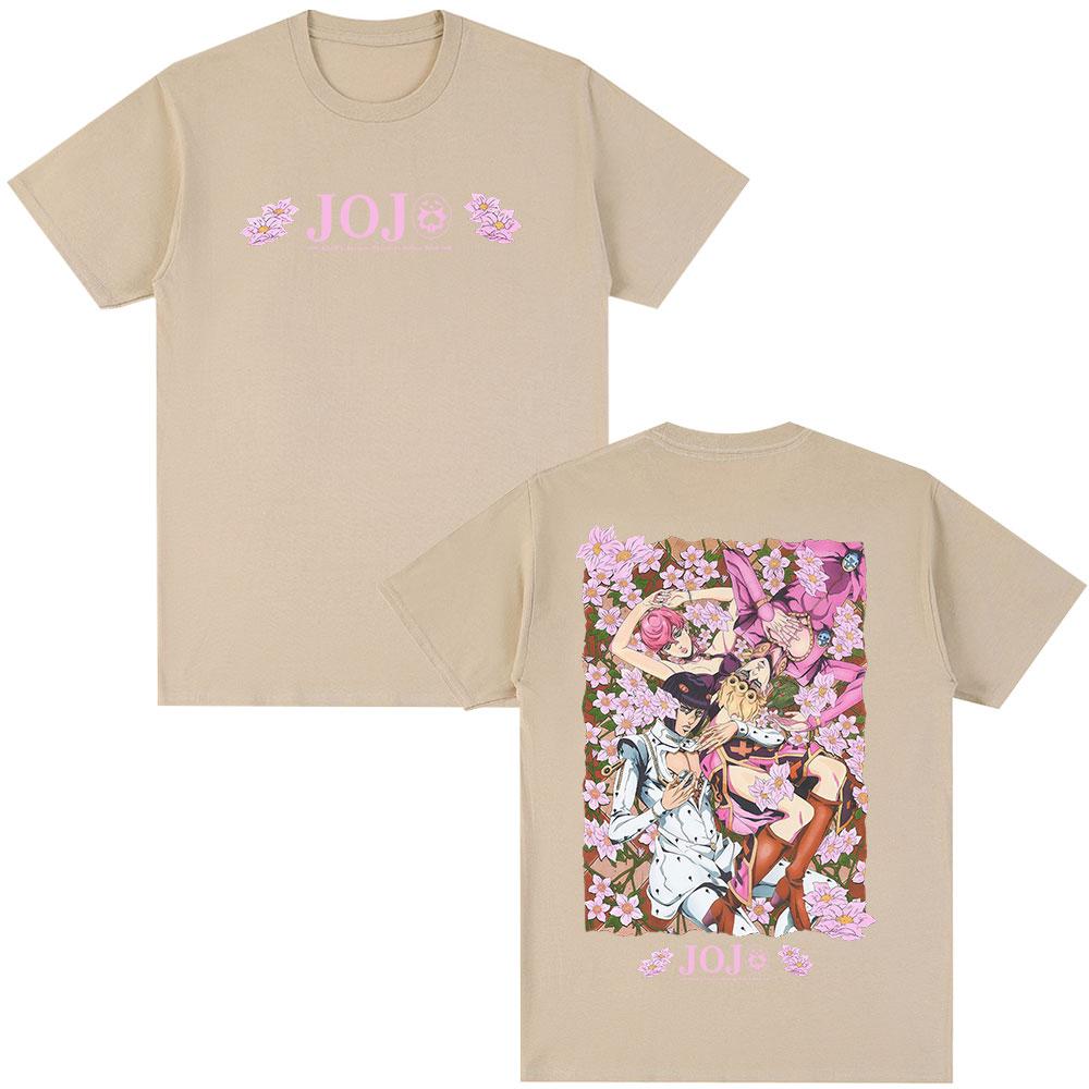 2026 Anime JoJo Bizarre Adventure Tshirt Giorno Giovanna Bruno Buccellati Tshirts Unisexs Women Fashion Short Sleeves T Shirt