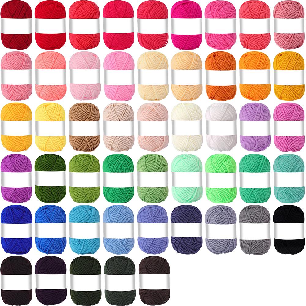 

50pcs/set Soft Yarns Set, Durable Craft Weaving Yarns, for Hand Knitting & Crocheting Arts, Creative Sweaters, Blankets, 25g/pcs