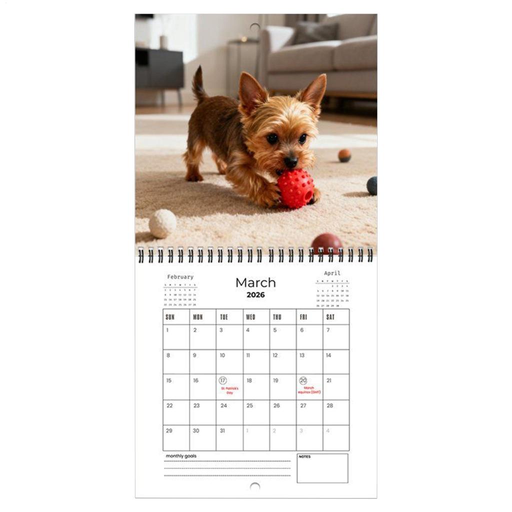 Dog Calendar 2026 Animal Art 12 Monthly Planning Planner 2026 Wall Calendar 12 Month for Bedroom Living Room Kitchen Classroom