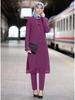 Spring Floral Abaya: Middle Eastern Muslim Women's Two-Piece Robe Suit