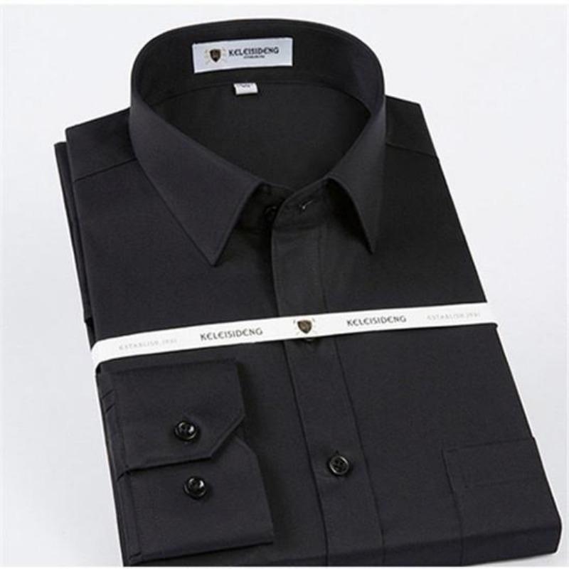 

Классическая мужская однотонная официальная рубашка из мерсеризованного хлопка с длинными рукавами M
