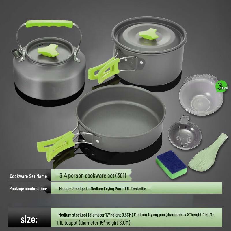Outdoor Portable Camping Cookware Set One Size