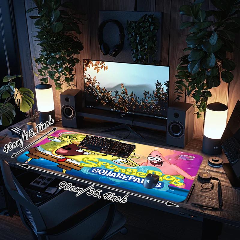 1Pc Spongebob'S Underwater Adventure Gaming Mouse Pad Keyboard Desk Mat Non-slip Rubber Lock Edge Waterproof Computer Mousepad for Office Home Decor Y