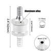 2 Pieces Check Valve with 4 Hose Clamps Clips Aluminum Alloy Auto Accessories for Fuel Line Oil