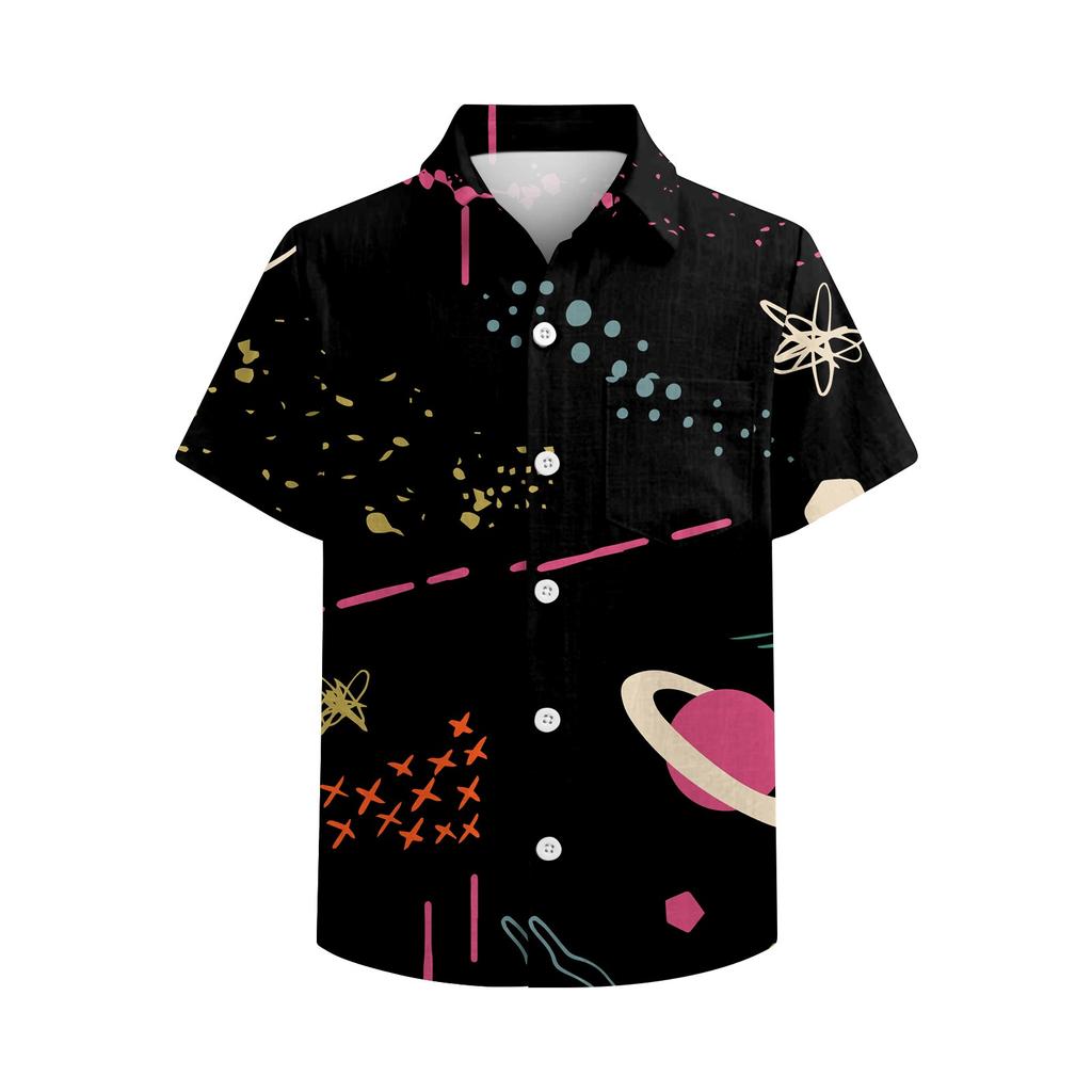 Men's Flower Shirt Hawaiian Sets Casual Button Down Short Sleeve Shirt