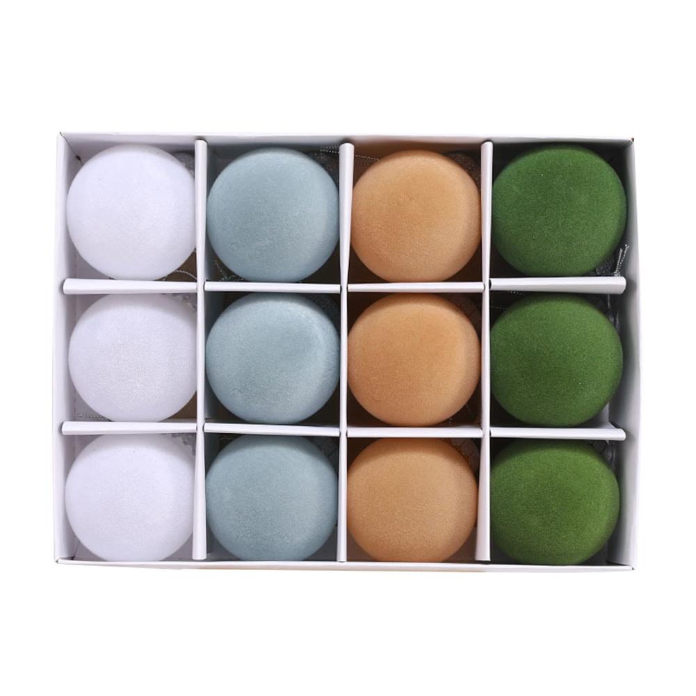 12Pcs 6CM Velvet Christmas Ball Ornaments Red Green Christmas Tree Balls Hanging Pendant Christmas Decoration 2025 New Year Gift