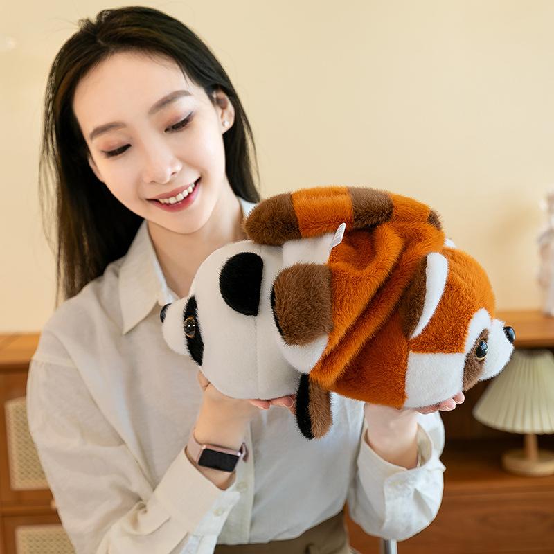 Flip Panda Doll Plush Toy Transformed Into Raccoon Doll Children's Rag Doll Gift Doll Machine