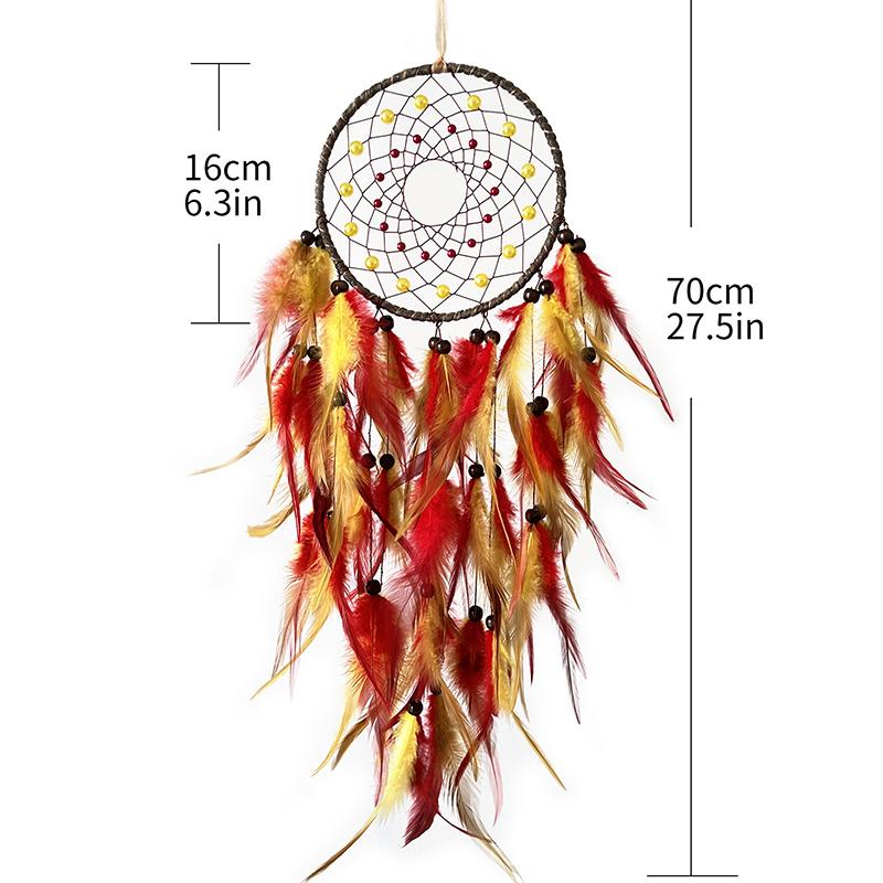 Bedroom Hanging Ornaments Dream Catcher Hand-woven Feather Wind Chime Wall Decor Creative Birthday Festival Gift Home Decoration