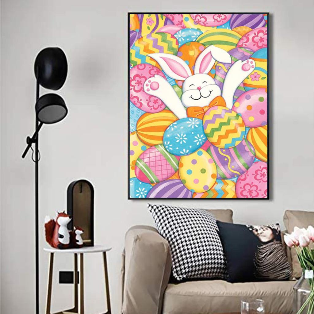 5D Diy Diamond Painting Pink Rabbit Cross Stitch Set Full Diamond Embroidery Mosaic Art Picture of Rhinestones Decor Gift