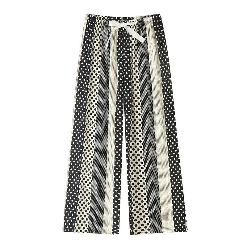 Women's Sleepy Pants Summer Printed Loose Wide Leg Pants Mom Cotton Home Casual Pants
