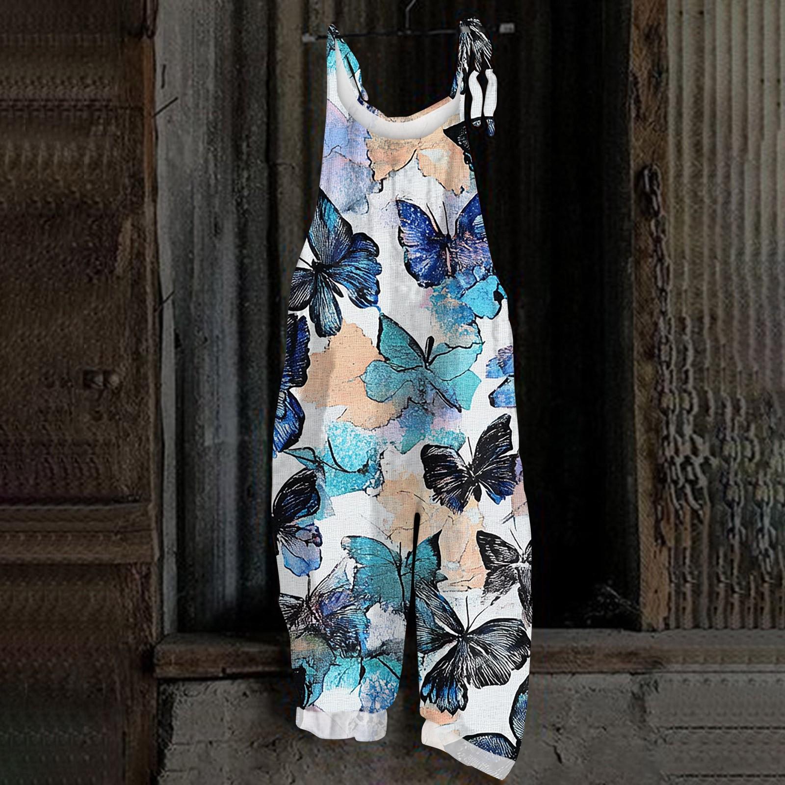 

Женский комбинезон с рождественским принтом, повседневный свободный винтажный комбинезон из хлопка и льна XXXL