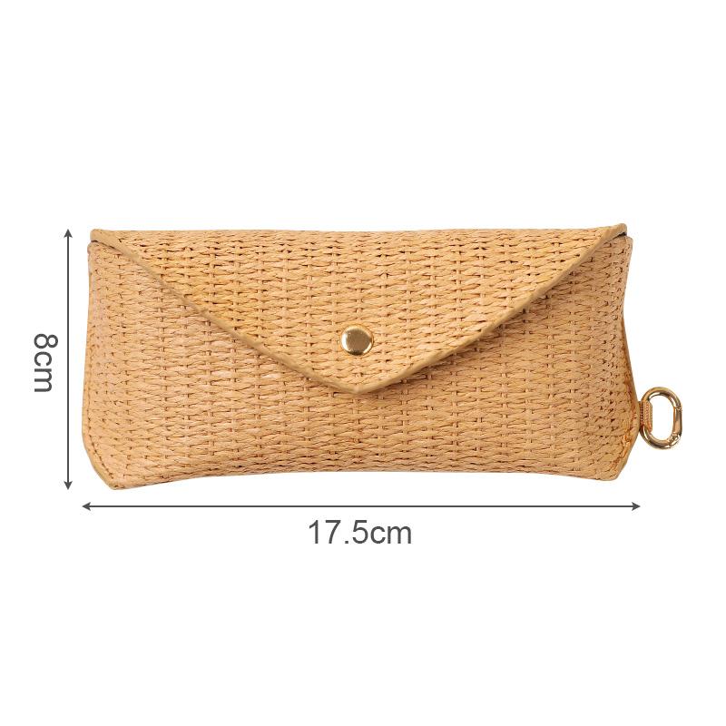 

Glasses Box Portable Straw Woven Mesh Glasses Box Fashionable Pressure resistant Glasses Box Soft Sunglasses Storage Box
