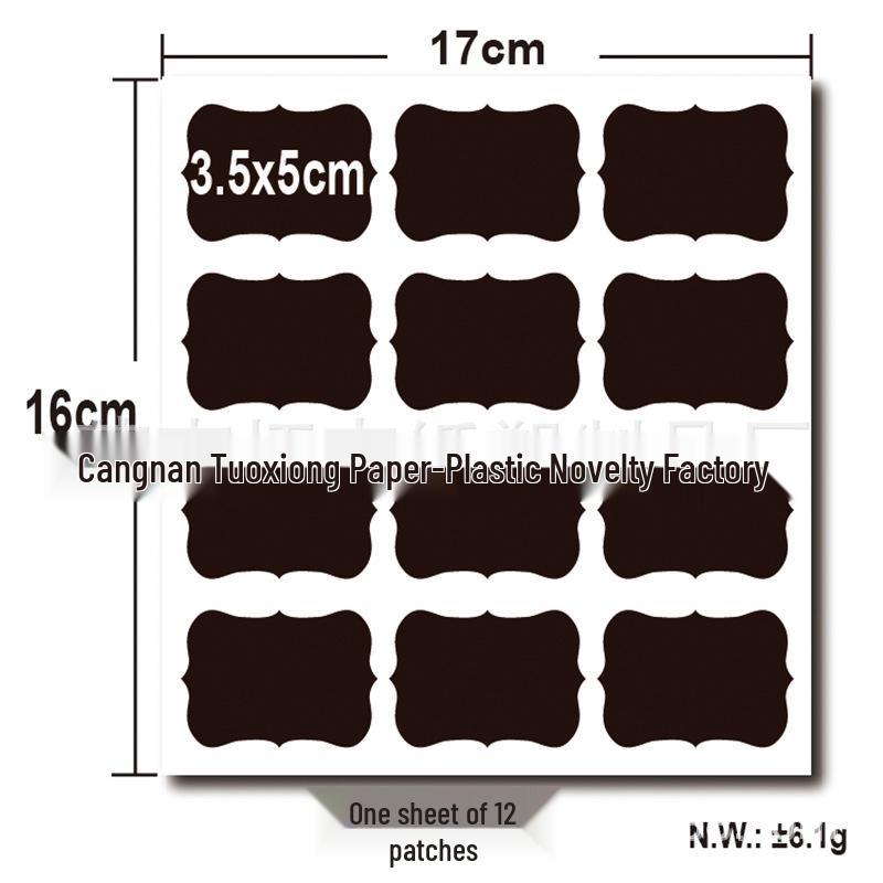 Etichete Impermeabile Negru Mat Ștergabile pentru Sticle de Sticlă - Autocolante Tip Tablă Autocolante
