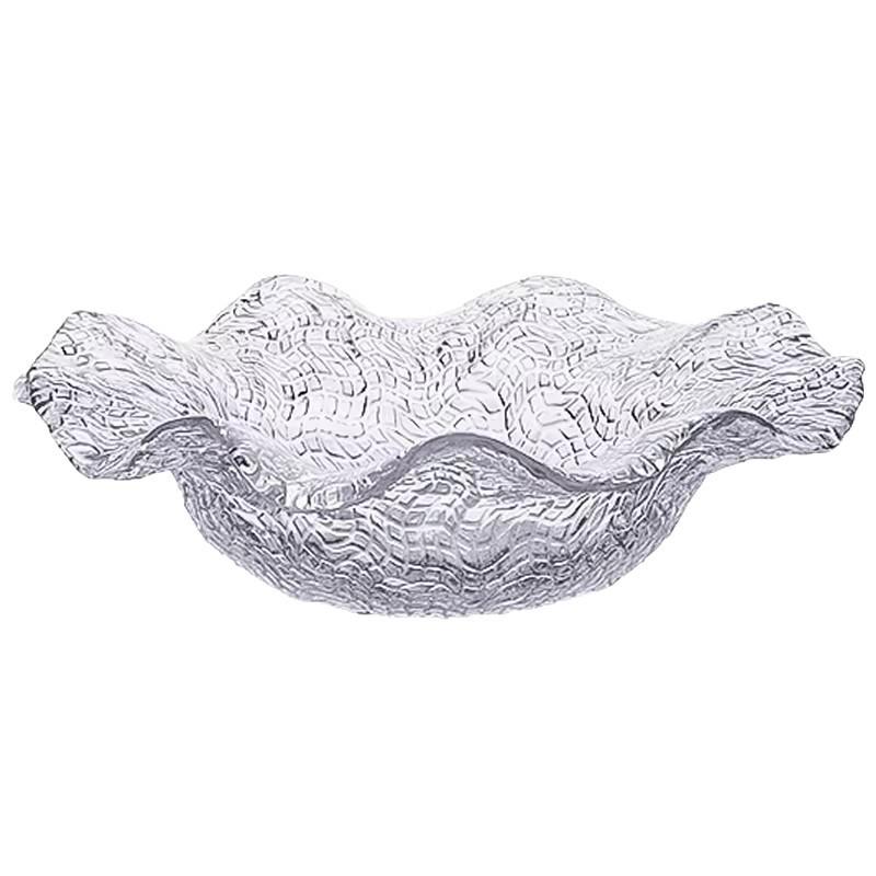 Luxuriöses Europäisches Glas Obstschalen-Set: Unregelmäßiges Spitzendesign für Zuhause & Kaffeetisch