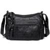 Black Winter Style Washed Leather Luxury Handbags Women Bags Designer Ladies Shoulder Crossbody Bags For Women