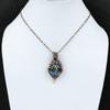 American Dichroic Glass Pendant Copper Wire Wrapped Jewelry Gemstone Pendant Handmade Jewelry Copper Pendant Gift For Him Wire Wrap Pendant