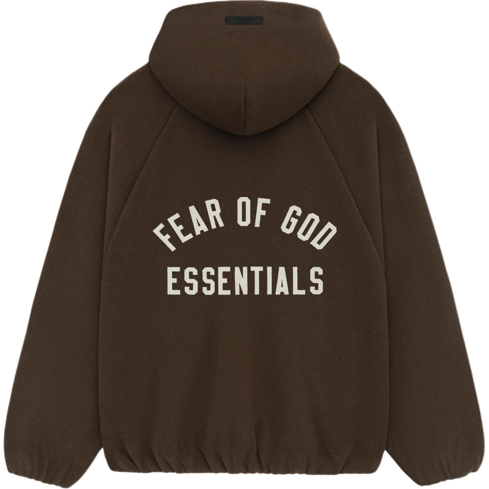 

Fear of God Essentials Brushed Hooded Bomber Brown Men Streetwear 202HO246255F XS