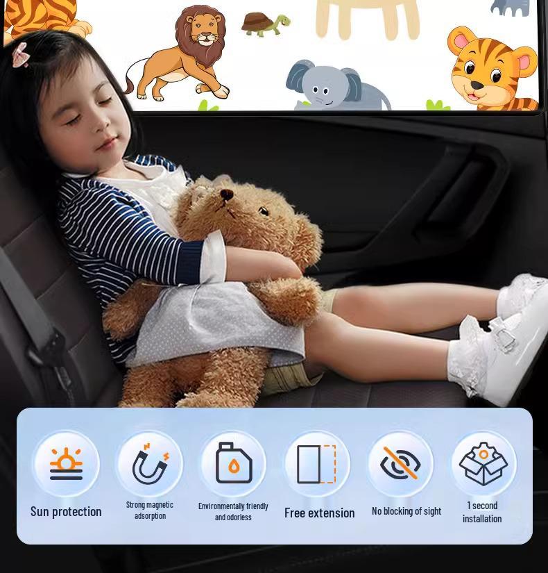 Magnetic Car Sun Shade Curtain for Baby - Side Window Sun Block & Privacy Protection