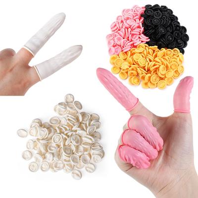 100/300 Stück Natürliche Nagelkunstwerkzeuge Einweg-Gummihandschuhe Fingerspitzen-Schutzhandschuhe Fingerlinge Fingerabdeckungen