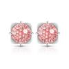 925 Sterling Silver Light Luxury Simple Crystal Zircon Square Round Bud Women's Earrings Birthday Party Anniversary Gift
