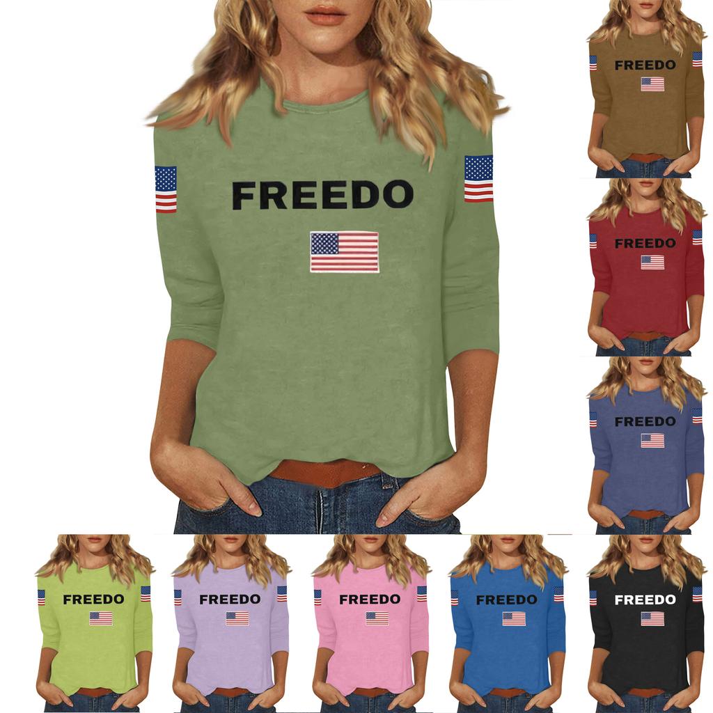 Women's Casual Fashionable Sexy Comfortable Neck Three-Quarter Sleeve Top