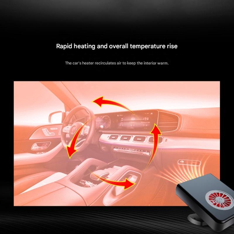 Portable 12V Automotive Heater Featuring Purification Function to Eliminate Odor and Moisture for Interior Comfort
