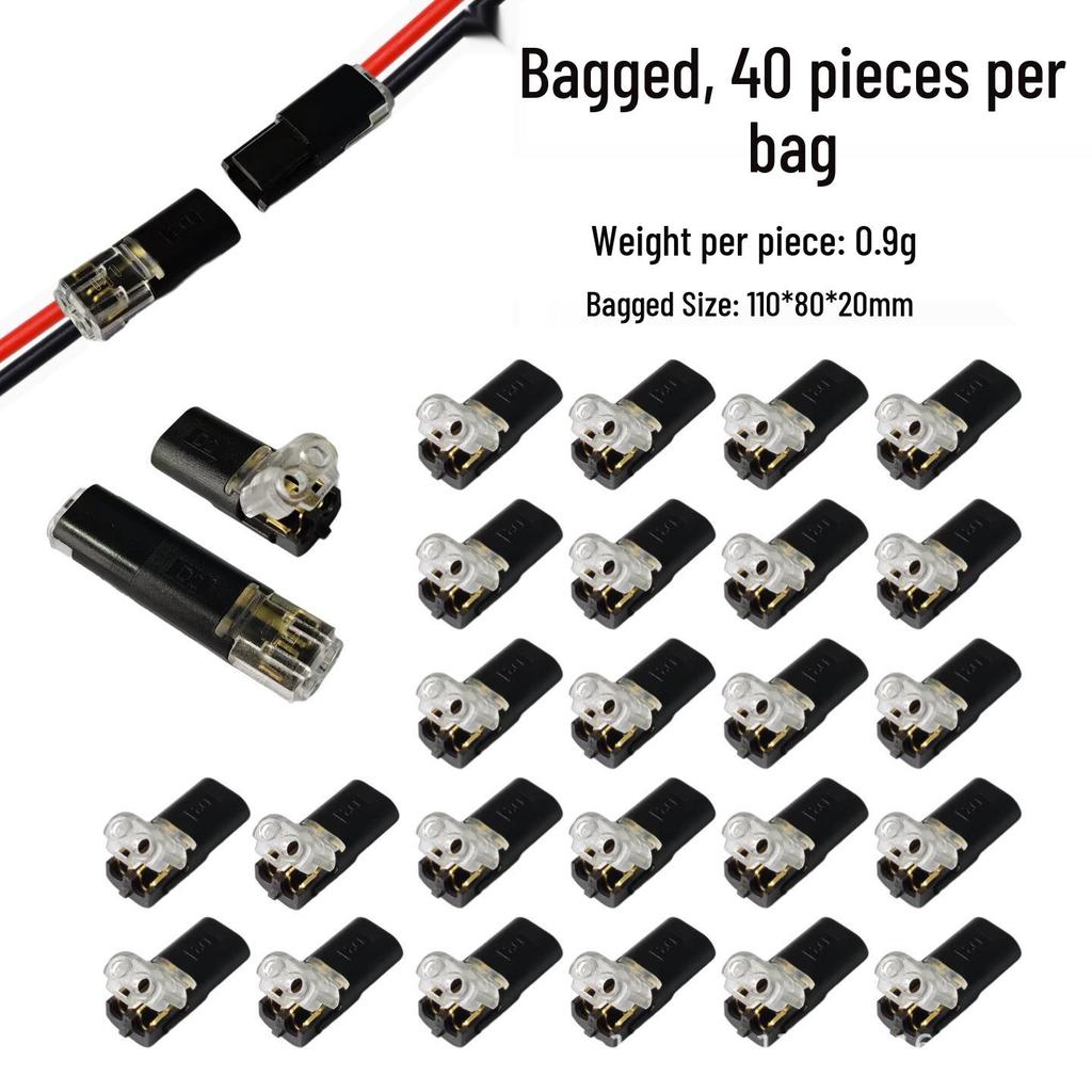 LED Quick Connector | Strip-Free & Solder-Free Double Wire Plug - Pull-Out Type D2 T1