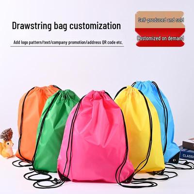 In Stock Custom Logo Polyester Sports Drawstring Backpack