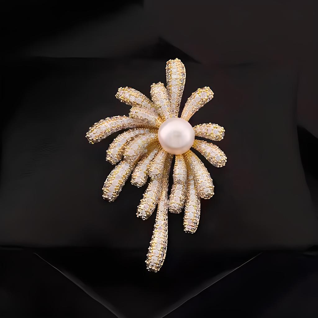 Different Fireworks, Fireworks Brooch, Women'S Light Luxury Niche Design, High-End Sense Pin, Coat Accessories, High-End Corsage