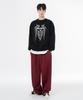 Moz Moz Soft Terry Single-Pleat Wide String Training Pants Burgundy
