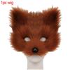 Halloween Half Face Plush Mask Artificial Fox Mask Supplies Horror Cosplay Props Carnival Cos Unisex Colorful Fox Mask For Gifts