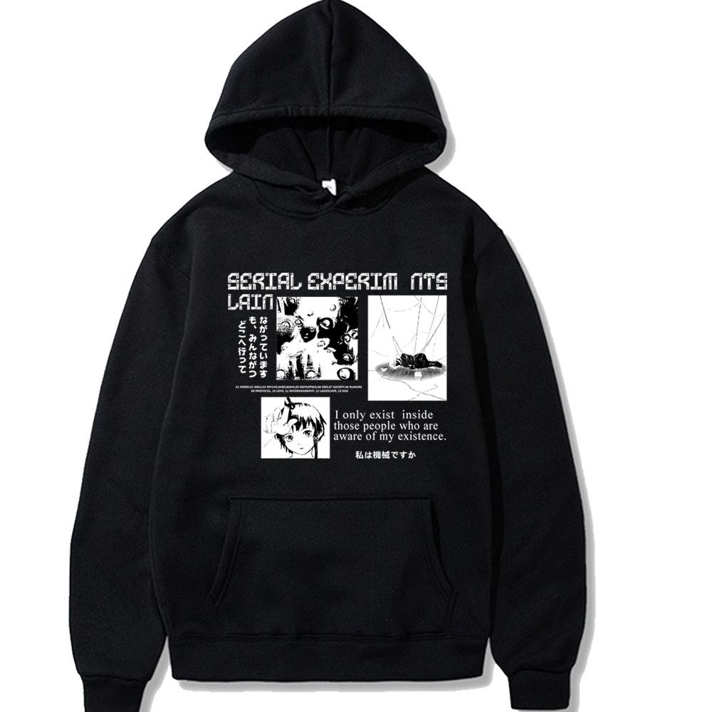 Serial Experiments Lain Iwakura Autumn Men's Hoodie Sweatshirt Men Womnen Fashion Brand Design Pullover Men's Fleece Hoodies