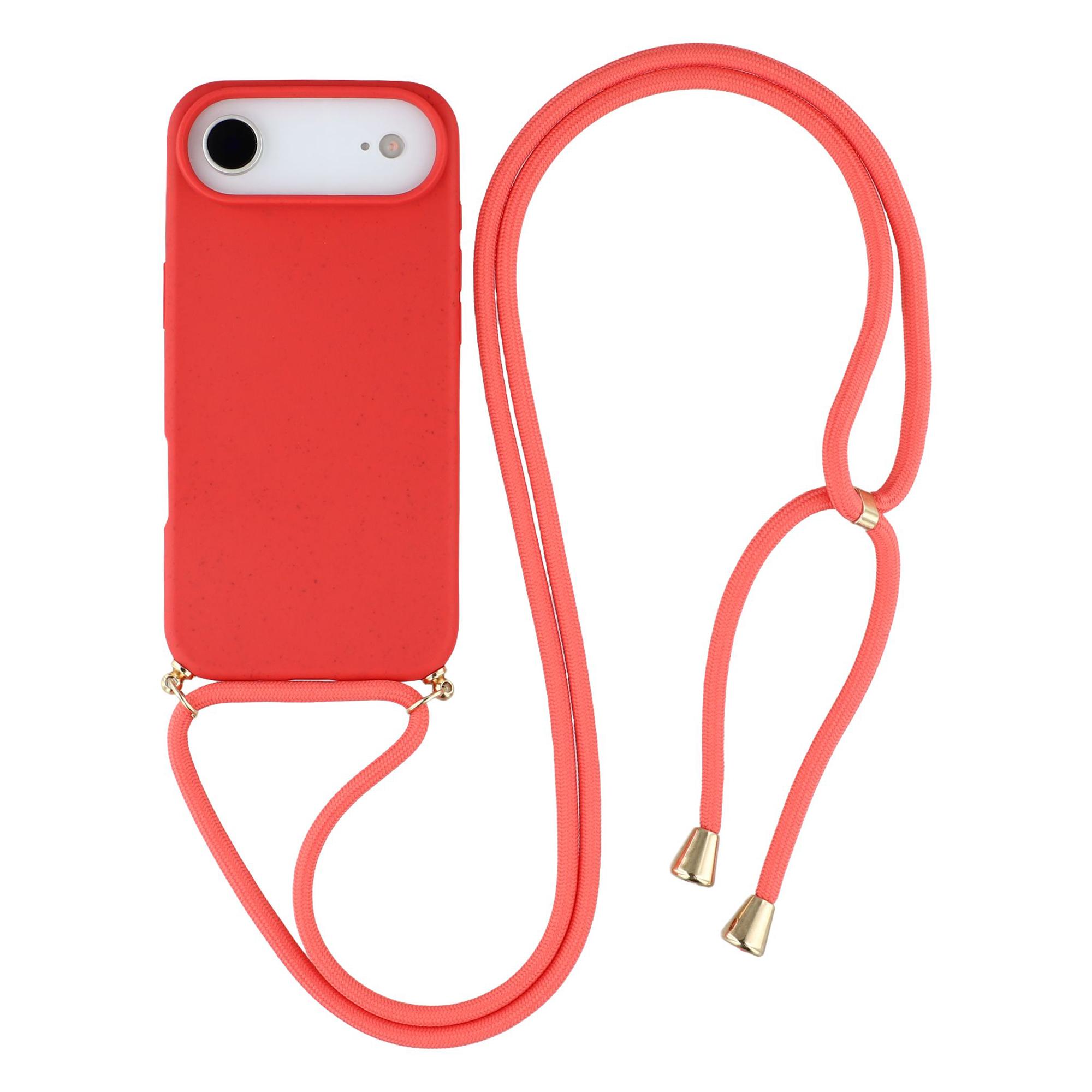 For iPhone Air Case Biodegradable Wheat Straw + TPU Eco-Friendly Phone Cover with Lanyard B