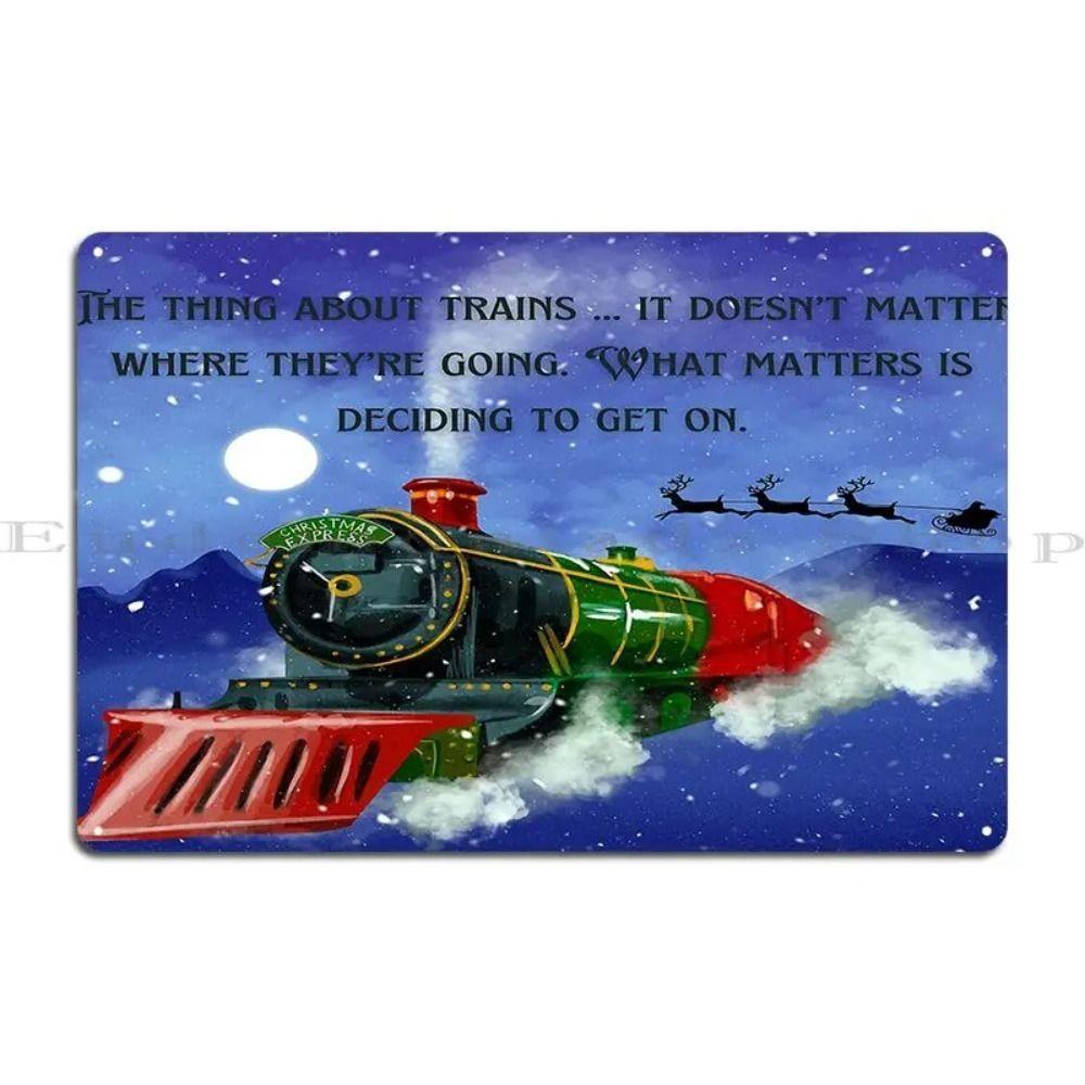 Vintage Christmas Metal Tin Sign Home Festive Wall Decor