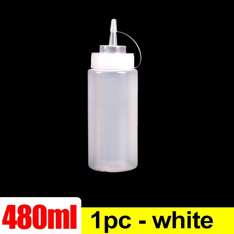 Plastic Condiment Squeeze Bottles Ketchup Mustard Salad BBQ Olive Oil Dispenser Seasoning Sauces Bottles Kitchen Tools 240/480ml